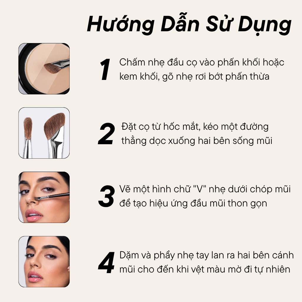 Cọ Tạo Khối Mũi BH Cosmetics Nose Shadow Brush BH525